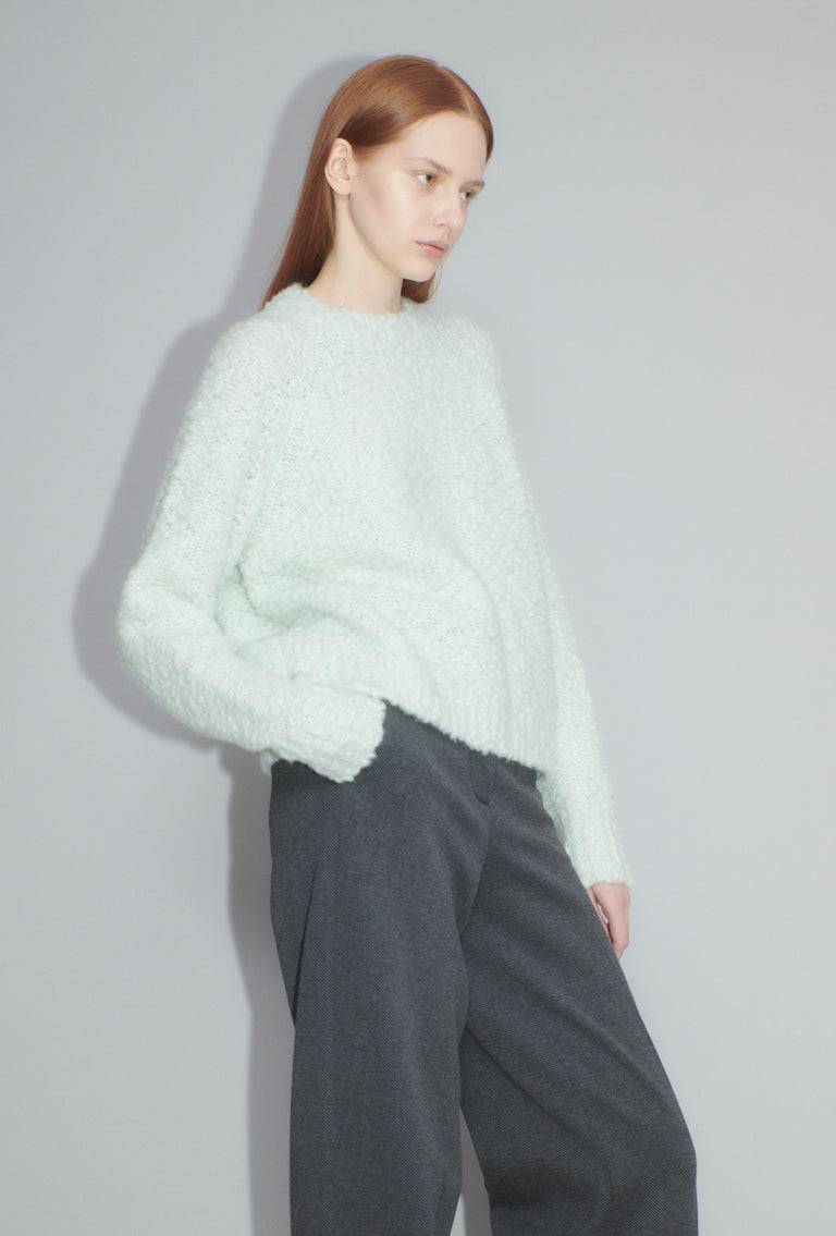 Odeeh Fluffy Wick-Yarn Pullover, Ice Green Lagerräumung