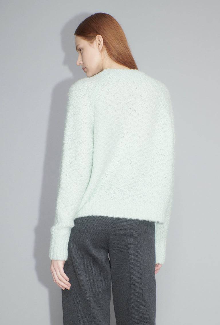 Odeeh Fluffy Wick-Yarn Pullover, Ice Green Lagerräumung