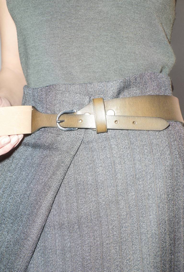 Odeeh Leather Belt, Brown Olive Letzte 3 Tage