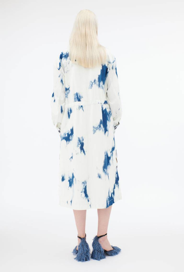 Odeeh Tie Dye Denim "Made in Italy" Mantel, Blue White Bis zu 65% Rabatt