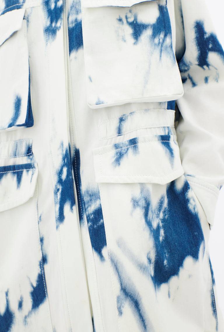 Odeeh Tie Dye Denim "Made in Italy" Mantel, Blue White Bis zu 65% Rabatt