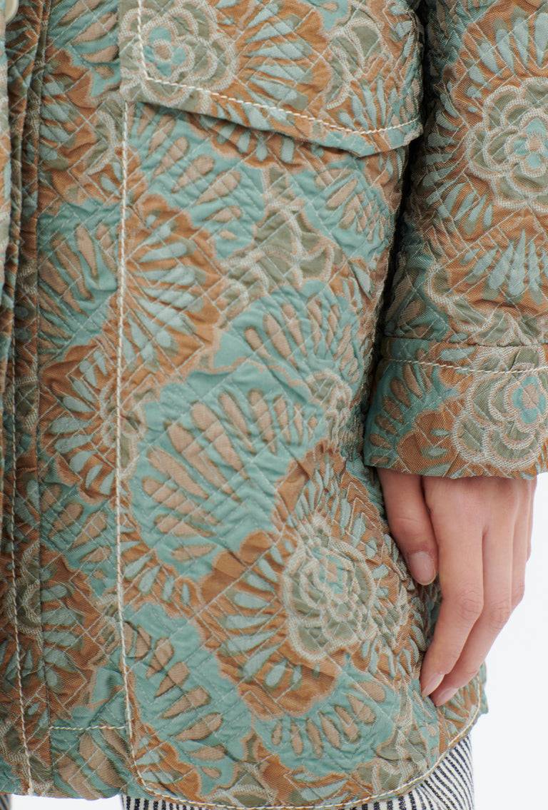 Odeeh Flower Camouflage Matelassé Jacke, Sea Green Sonderangebot der Fabrik