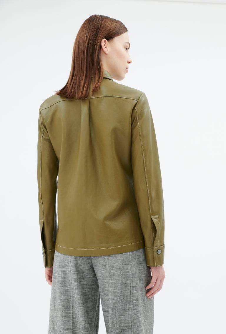 Odeeh Lamb Nappa Wet Look Bluse, Goldolive Discount Store für neue Produkte