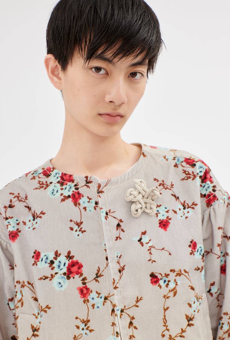 Odeeh "Mini Bouquets / Stamped Corduroy Degradé Jacke, Acqua Kostenloser Versand international