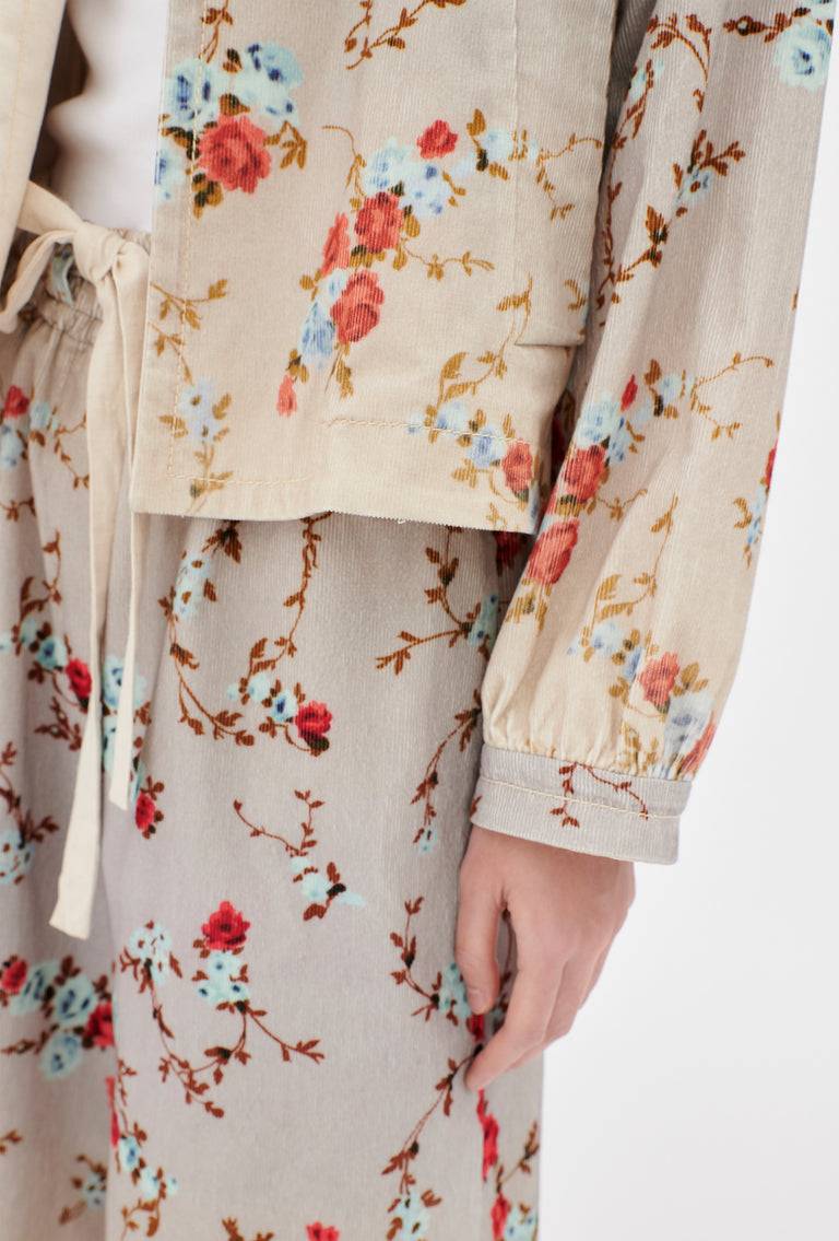 Odeeh "Mini Bouquets / Stamped Corduroy Degradé Jacke, Acqua Kostenloser Versand international