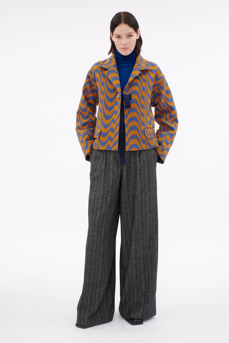 Odeeh Abstract Waves Jacke, Dark Cobalt Fabrikladen