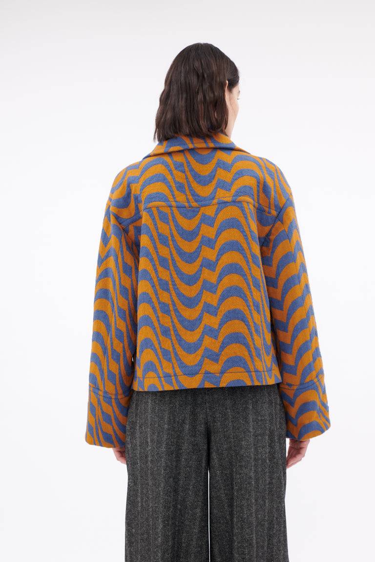 Odeeh Abstract Waves Jacke, Dark Cobalt Fabrikladen