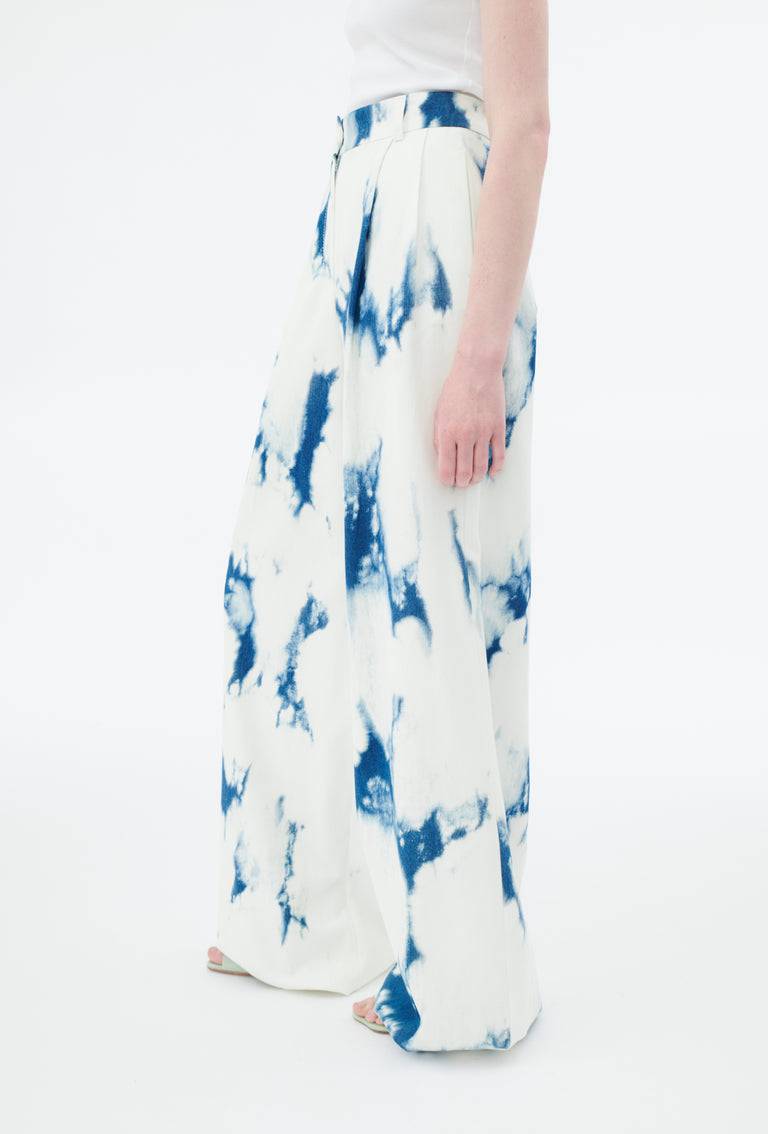 Odeeh Tie Dye Denim "Made in Italy" Hose, Blue White Begrenzt auf 3 Tage