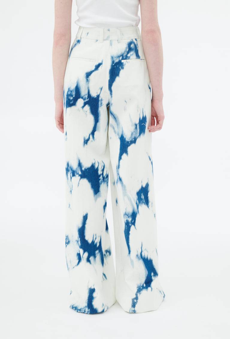 Odeeh Tie Dye Denim "Made in Italy" Hose, Blue White Begrenzt auf 3 Tage