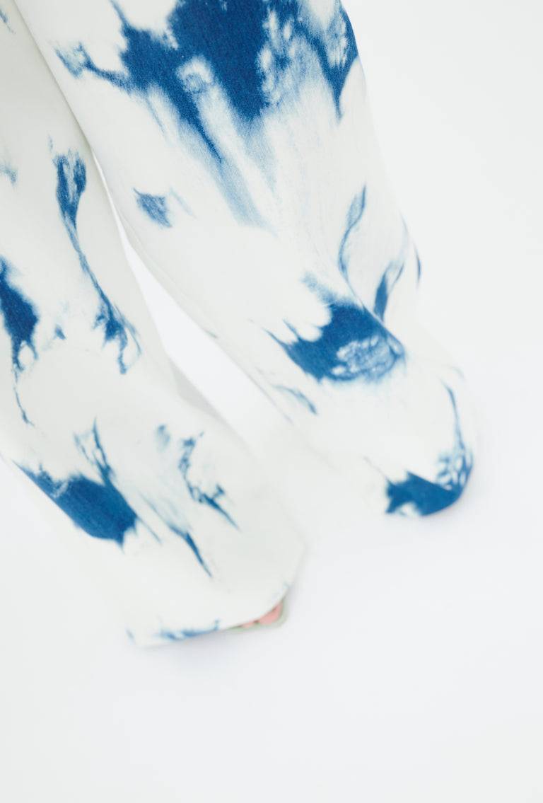 Odeeh Tie Dye Denim "Made in Italy" Hose, Blue White Begrenzt auf 3 Tage