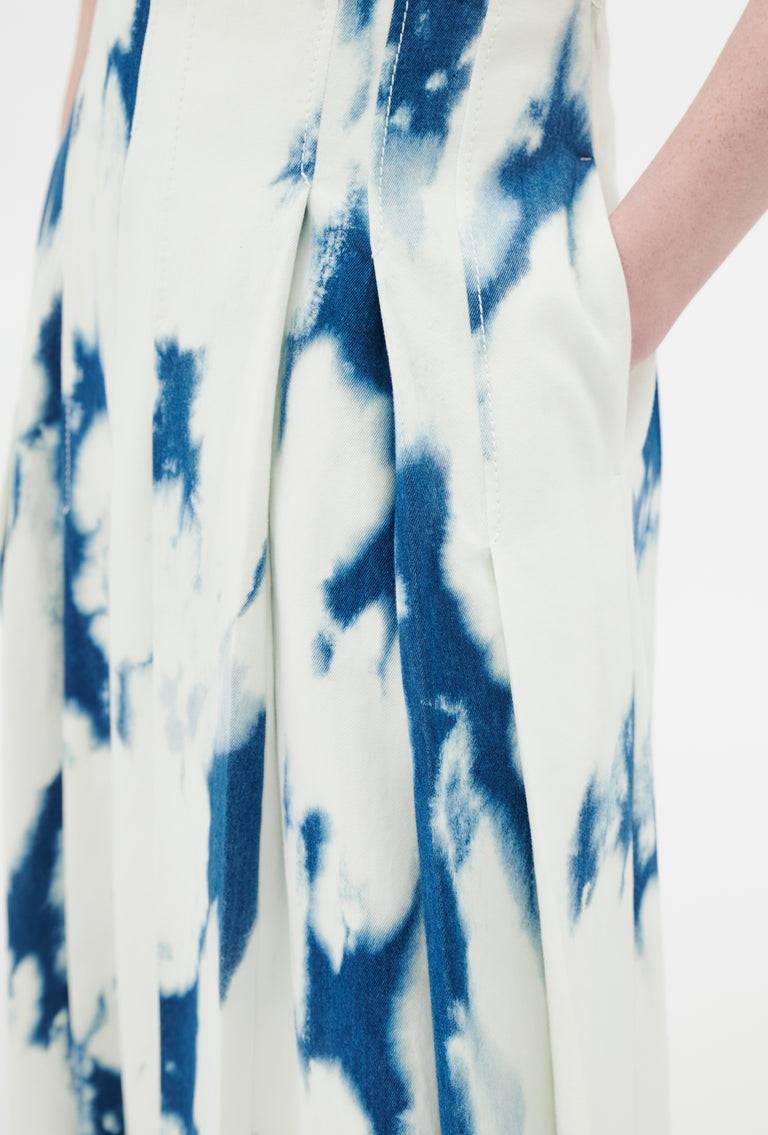 Odeeh Tie Dye Denim "Made in Italy" Rock, Blue White zollfrei