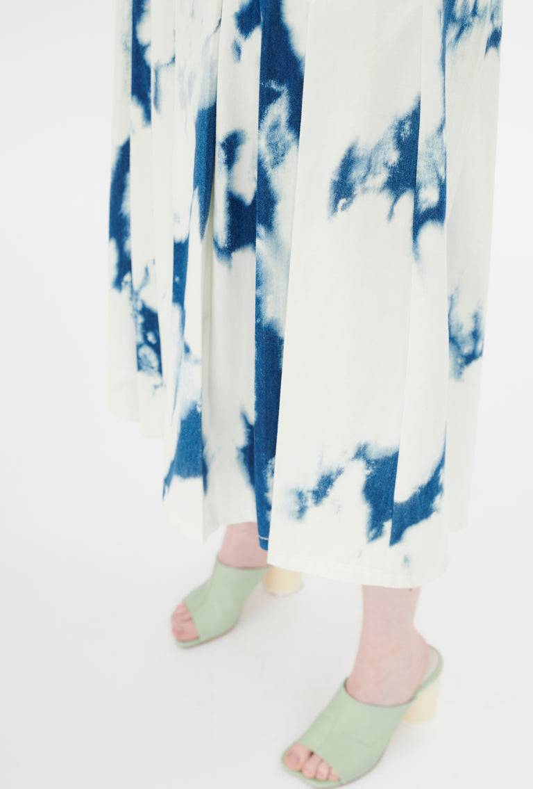 Odeeh Tie Dye Denim "Made in Italy" Rock, Blue White zollfrei