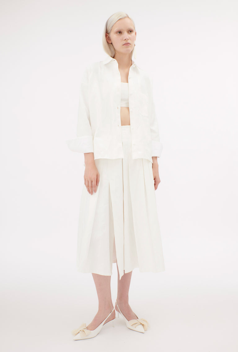 Odeeh Crinkled Duchesse Stonewashed Top, Milk 50% Rabatt für begrenzte Zeit