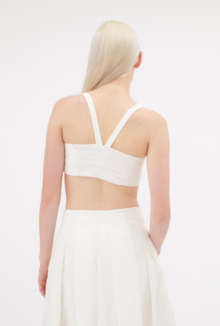 Odeeh Crinkled Duchesse Stonewashed Top, Milk 50% Rabatt für begrenzte Zeit
