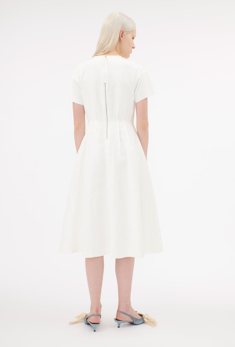 Odeeh Crinkled Duchesse Stonewashed Kleid, Milk Rabatte dieses Monats