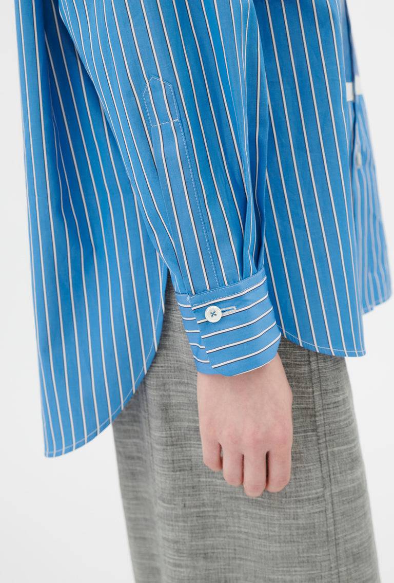 Odeeh Men's Stripe Bluse, Capri Blue Auslauf