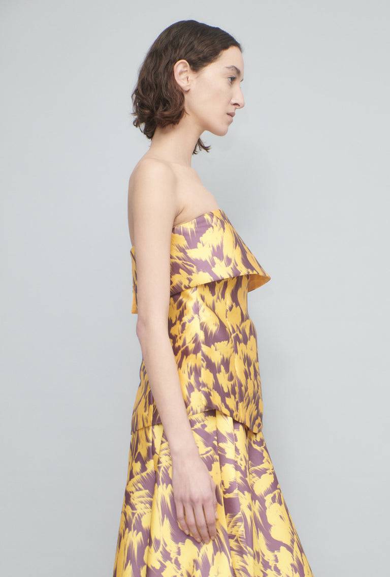 Odeeh Blurred Bouquets Duchesse Top, Sun Verkauf