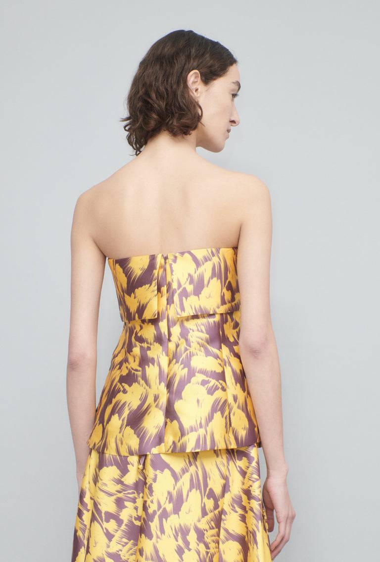 Odeeh Blurred Bouquets Duchesse Top, Sun Verkauf