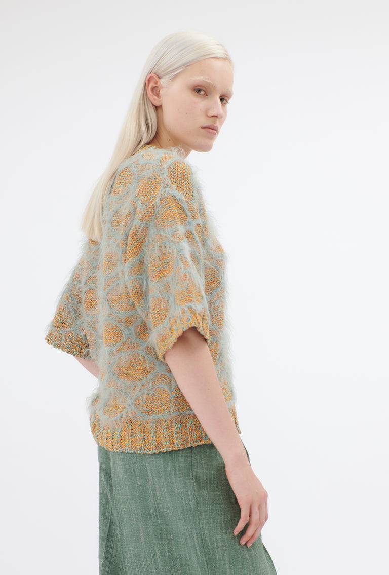 Odeeh Hairy Moulinè Pullover, French Green Fabrikpreis