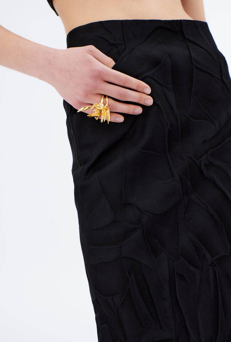 Odeeh Crinkled Duchesse Rock, Jet Black Großer Ausverkauf