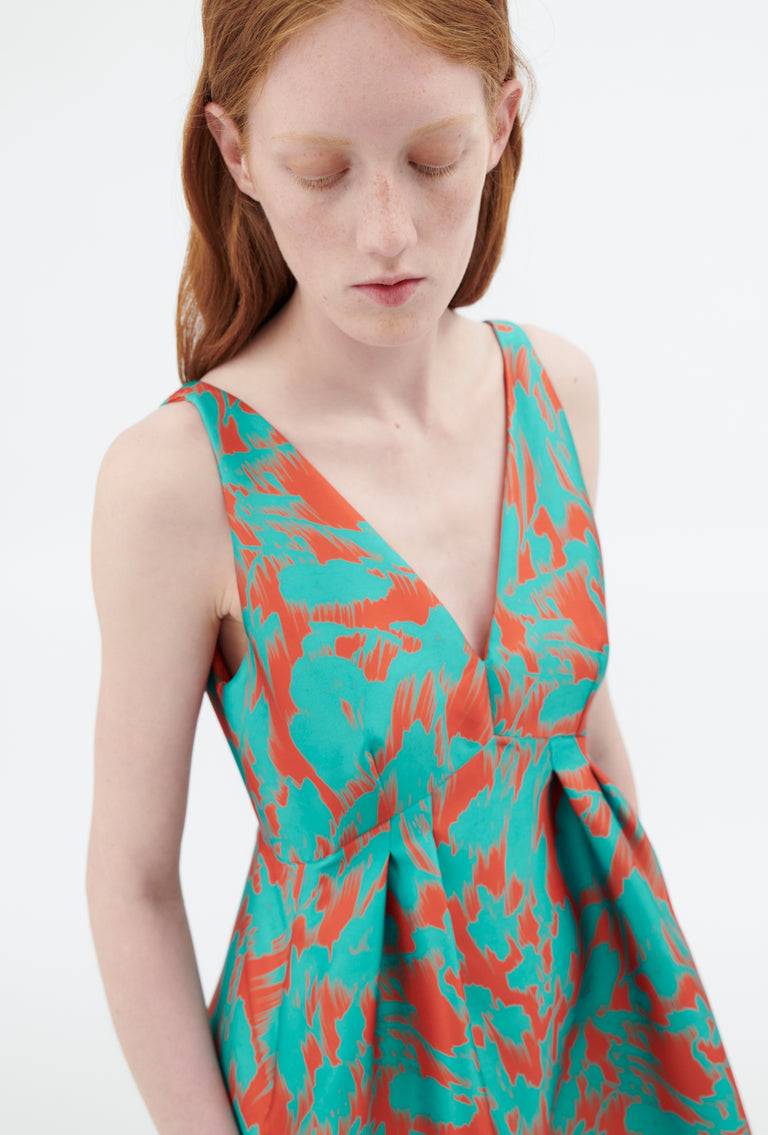 Odeeh Blurred Bouquets Duchesse Kleid, Opal Green Weihnachtsangebot