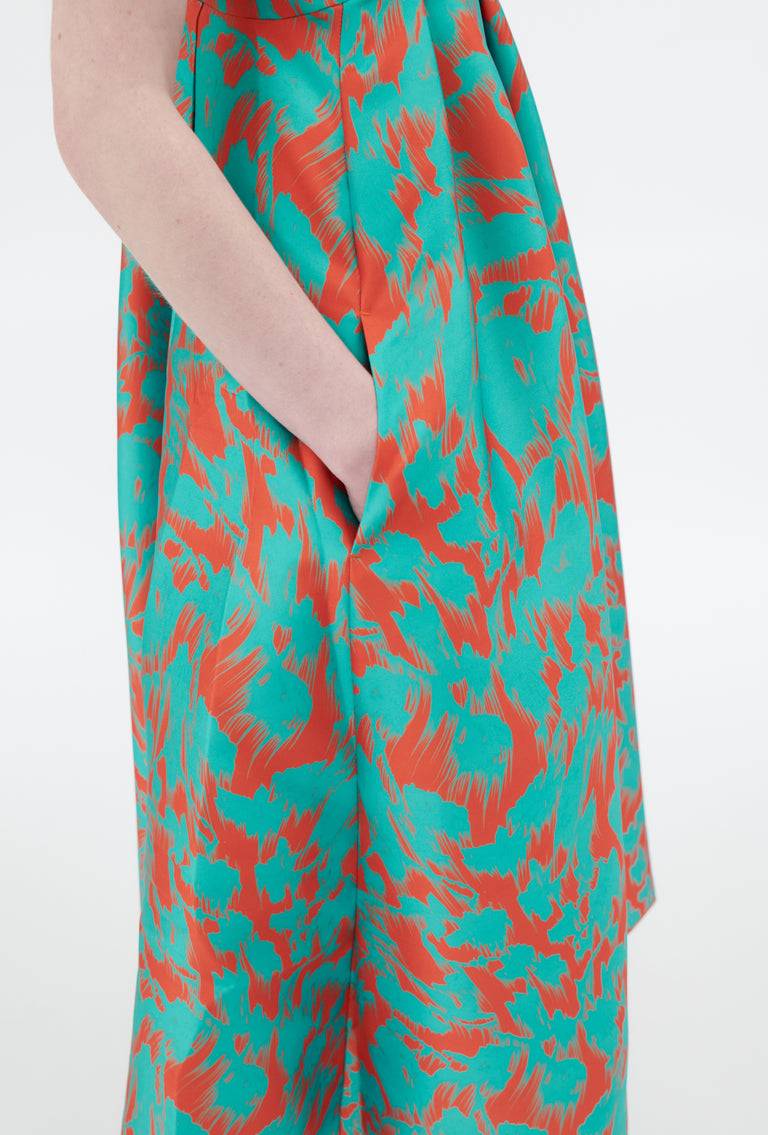 Odeeh Blurred Bouquets Duchesse Kleid, Opal Green Weihnachtsangebot