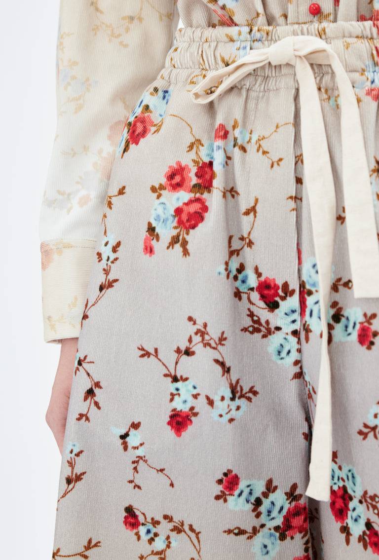 Odeeh Mini Bouquets Stamped Corduroy Degradé Hose, Aqua Vatertagsangebot