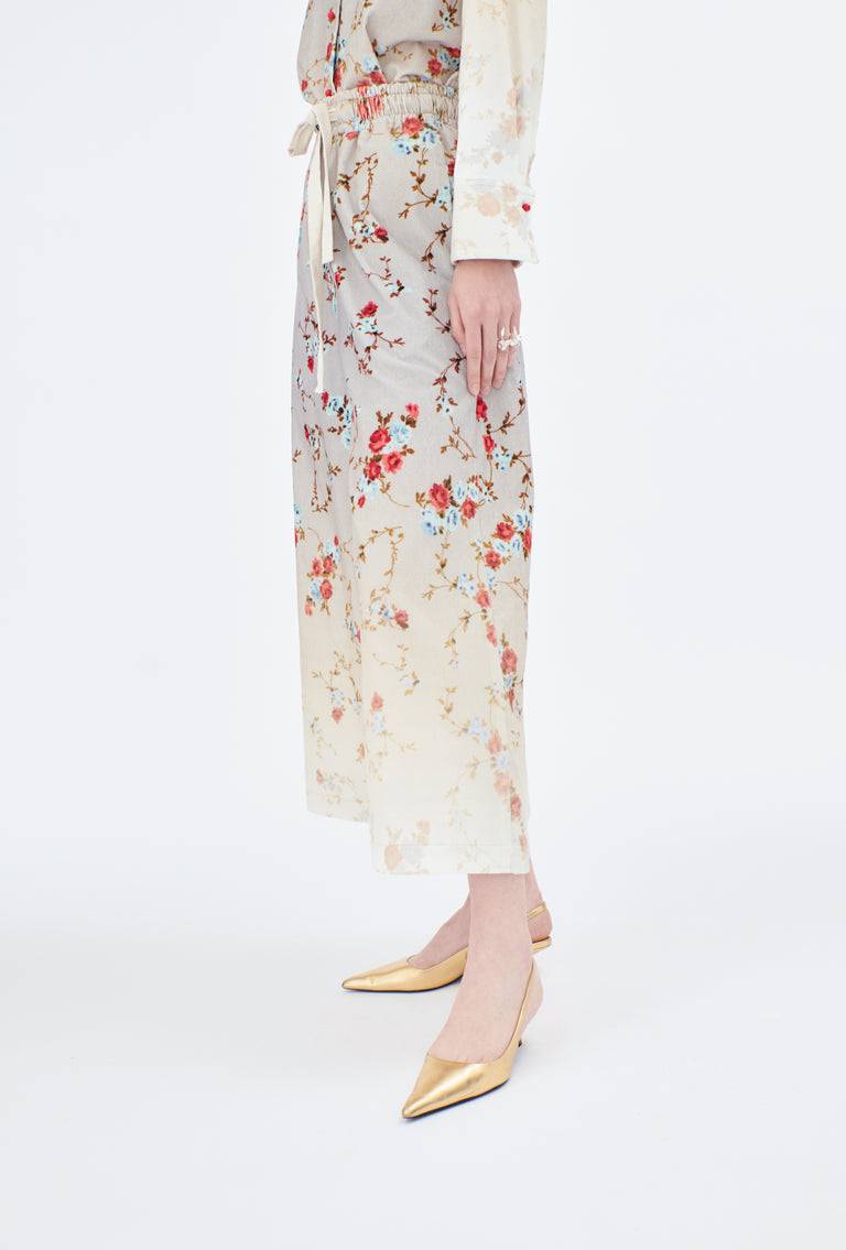 Odeeh Mini Bouquets Stamped Corduroy Degradé Hose, Aqua Vatertagsangebot