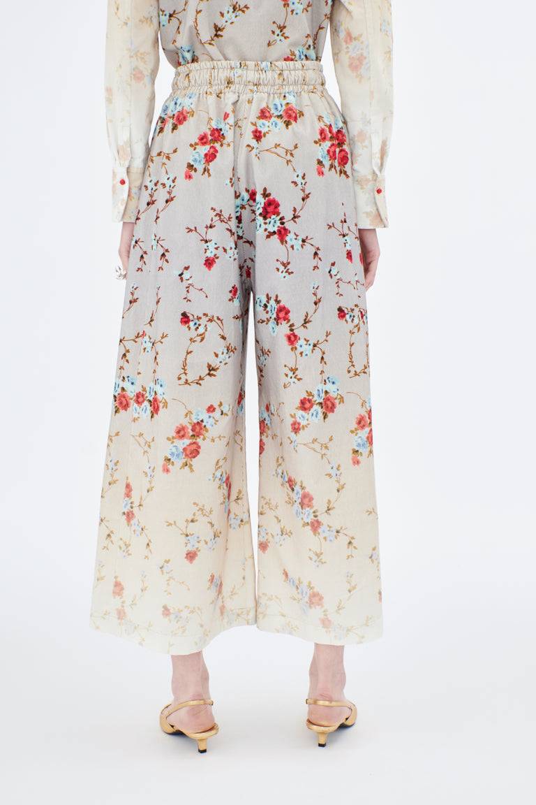 Odeeh Mini Bouquets Stamped Corduroy Degradé Hose, Aqua Vatertagsangebot