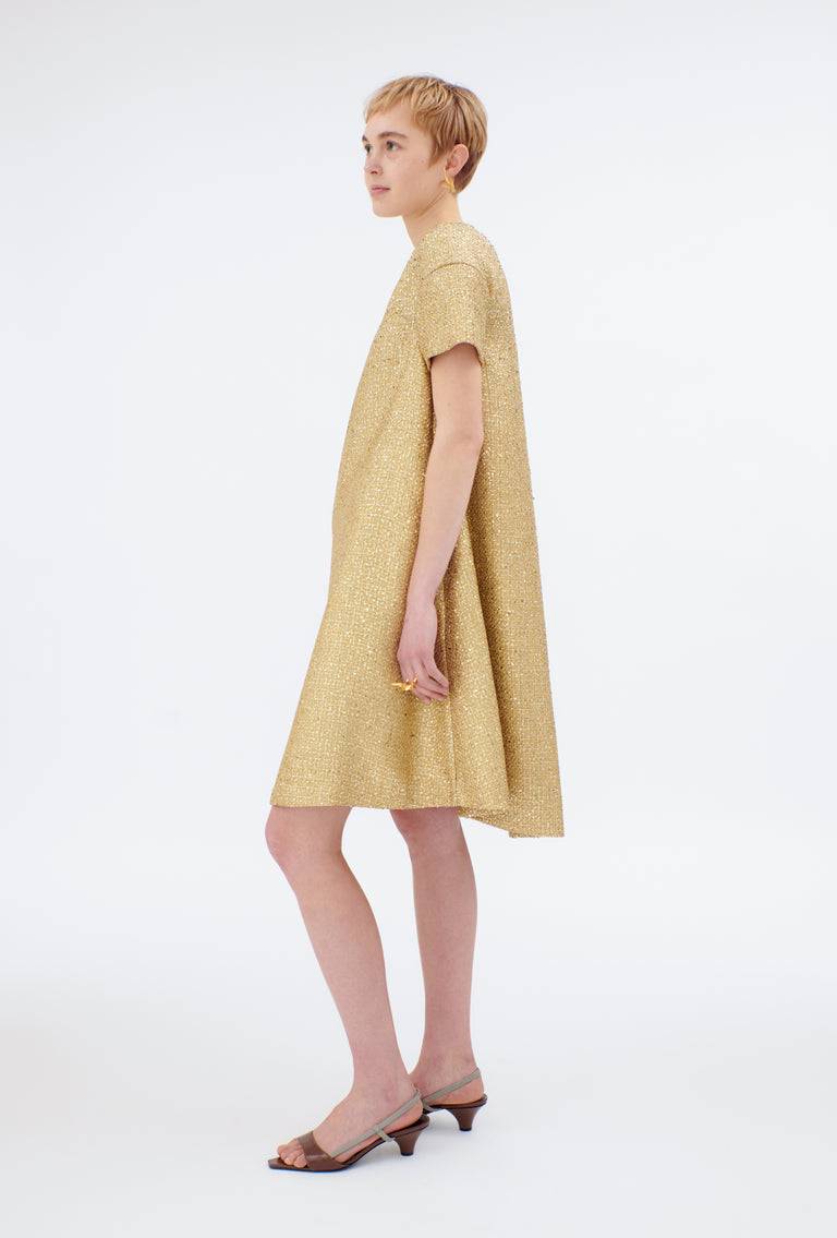 Odeeh Gold Brocade Kleid, Gold Lagerräumung