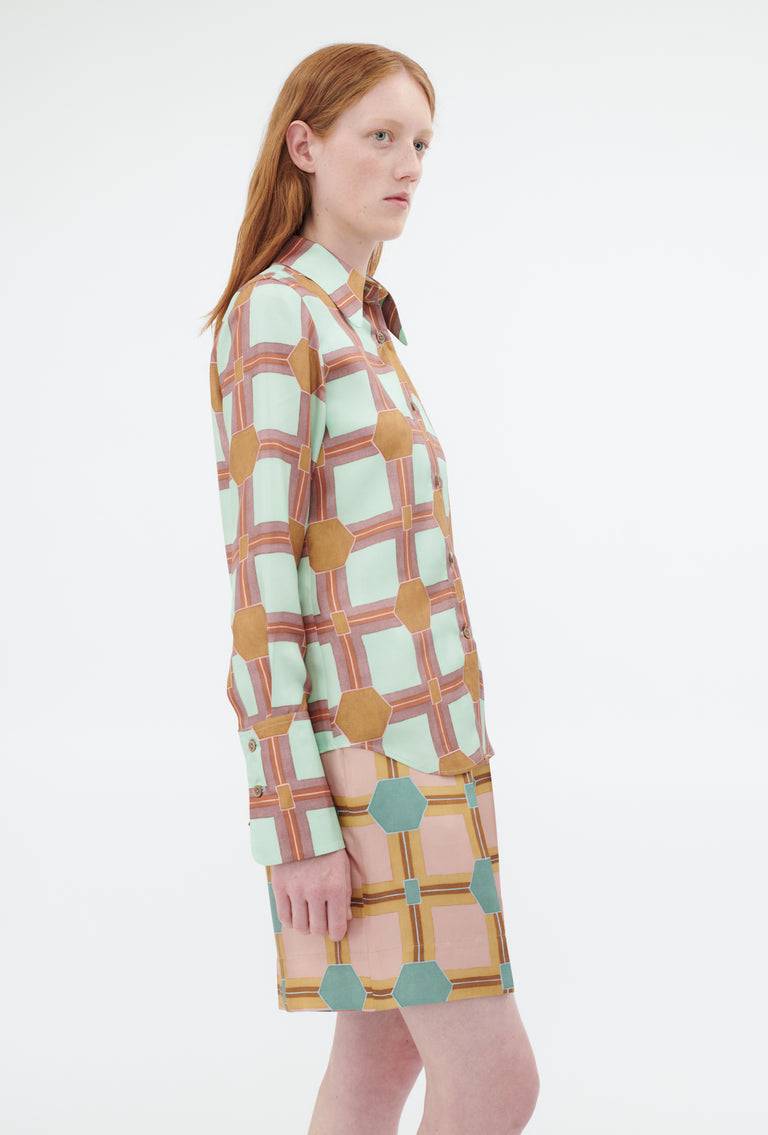 Odeeh Painted Tiles Bluse, Mint Neuheiten