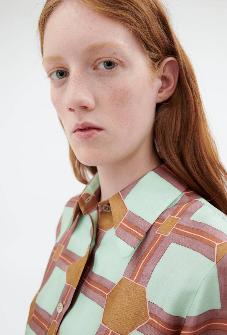 Odeeh Painted Tiles Bluse, Mint Neuheiten