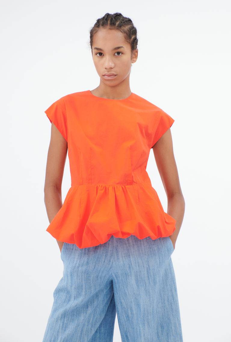 Odeeh Cotton Popeline Bluse, Glowing Orange Räumungsverkauf