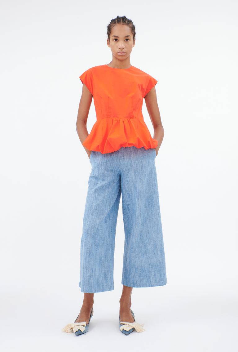 Odeeh Cotton Popeline Bluse, Glowing Orange Räumungsverkauf