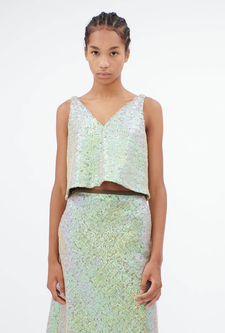 Odeeh Hazy Sequins Top, Mermaid green Kauf eins, bekomm eins gratis