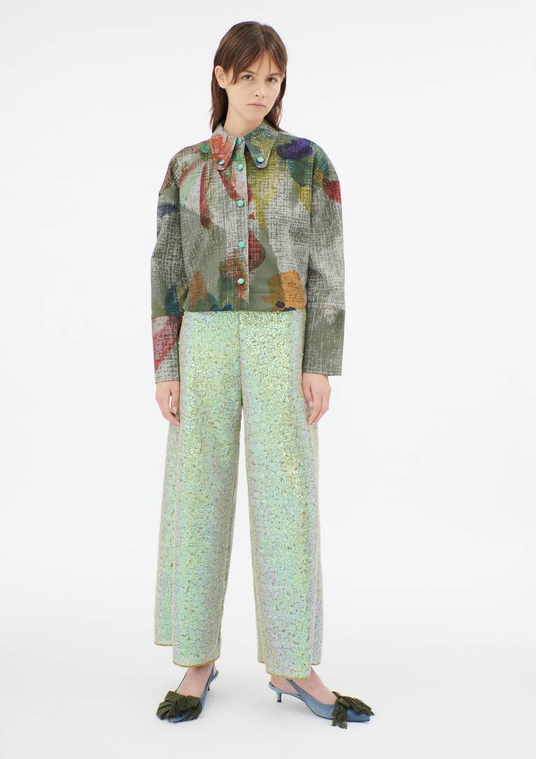 Odeeh Hazy Sequins Hose, Mermaid green Neueste Stile