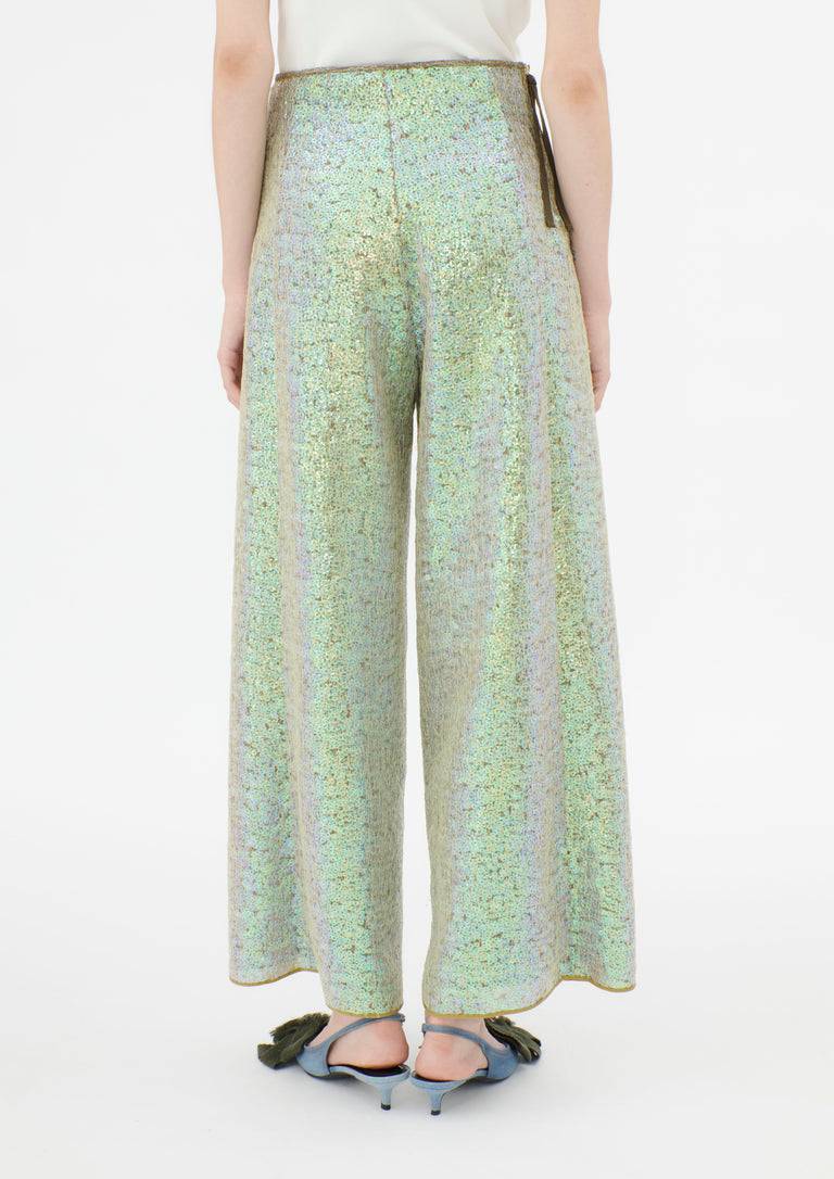 Odeeh Hazy Sequins Hose, Mermaid green Neueste Stile