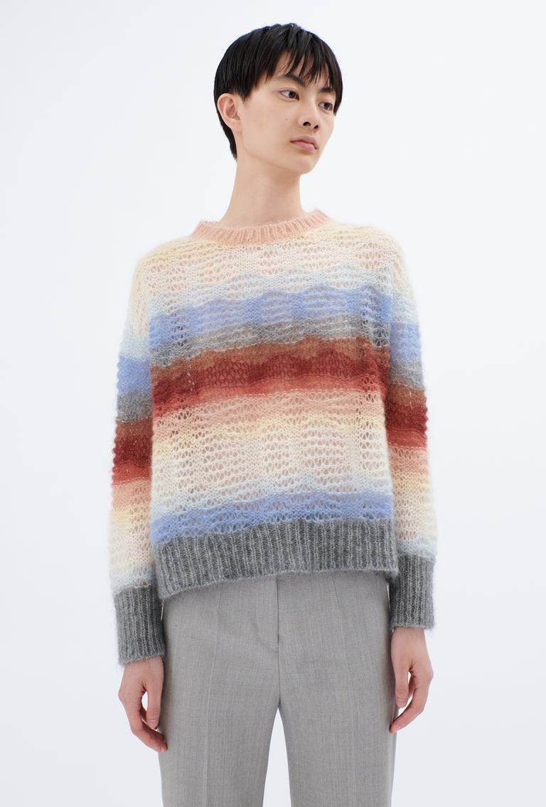 Odeeh Light Weight Mohair Mix Sunset Stripe Pullover, Multicolor Riesige Rabatte
