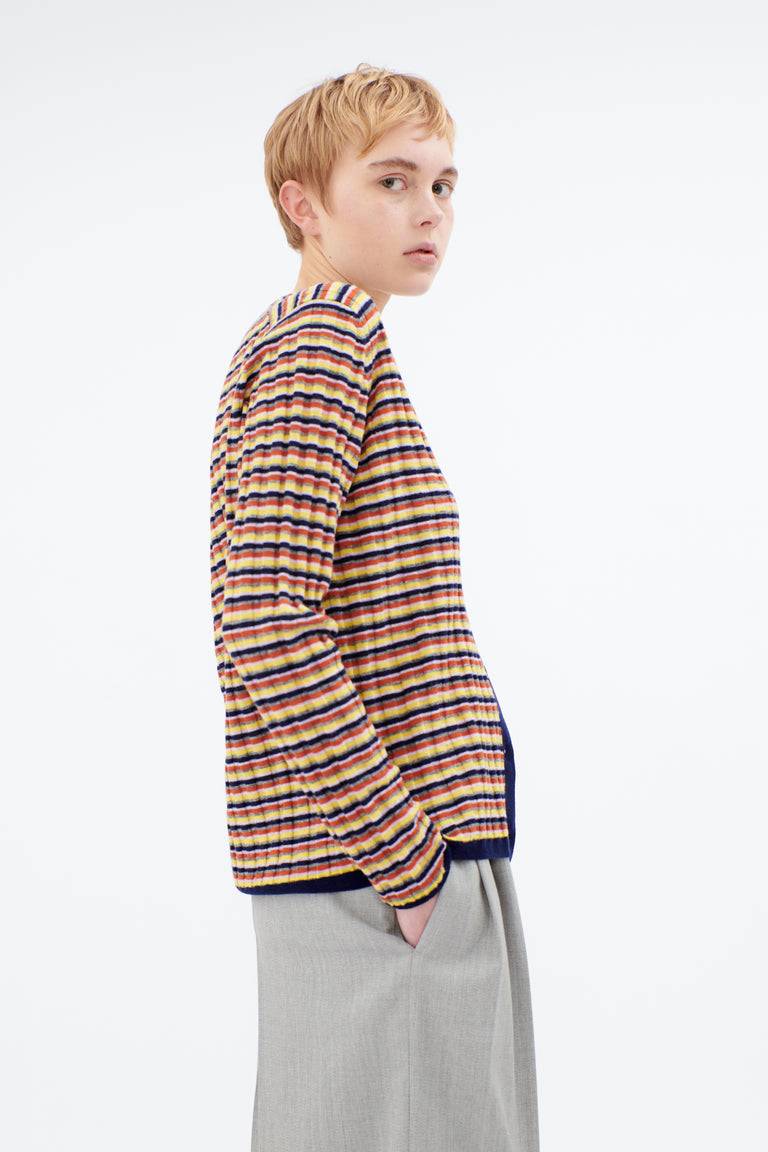 Odeeh Multicolor Stripe Cardigan, Ink Fabrikladen