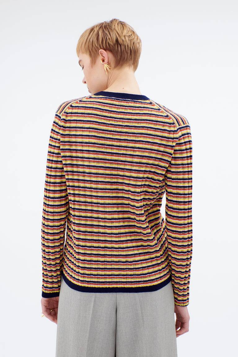 Odeeh Multicolor Stripe Cardigan, Ink Fabrikladen