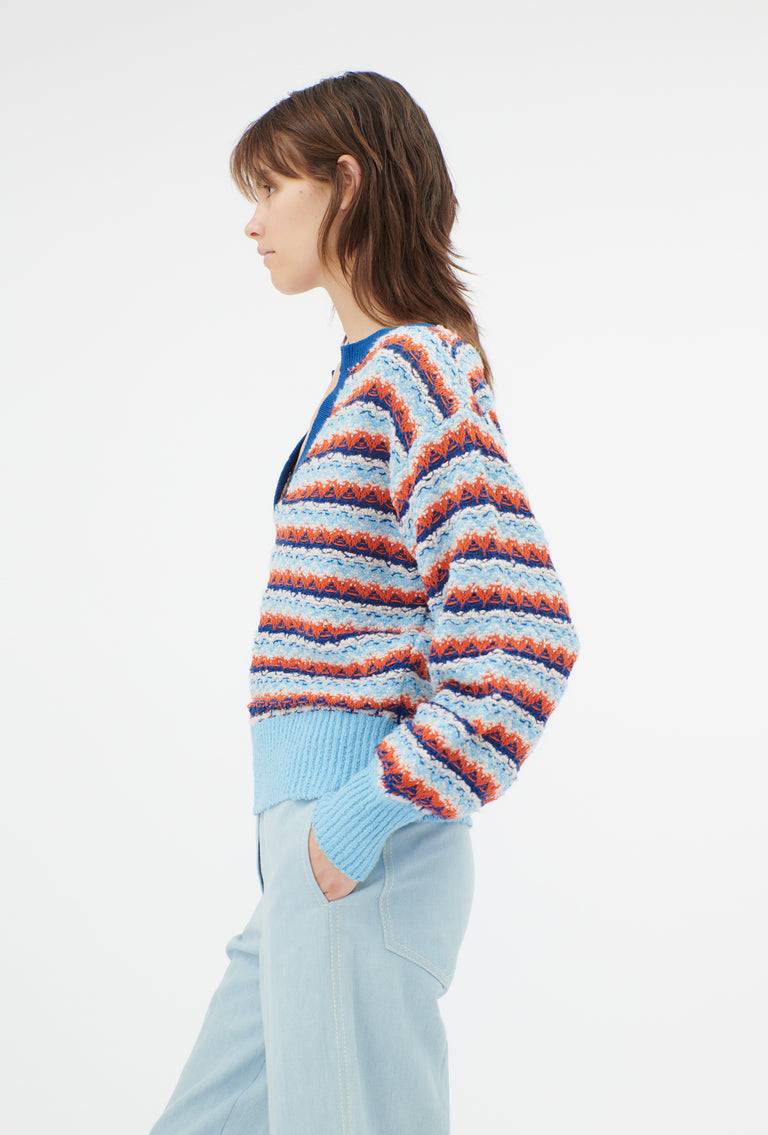 Odeeh Structured Lines Pullover, Himmelblau Begrenzt auf 3 Tage