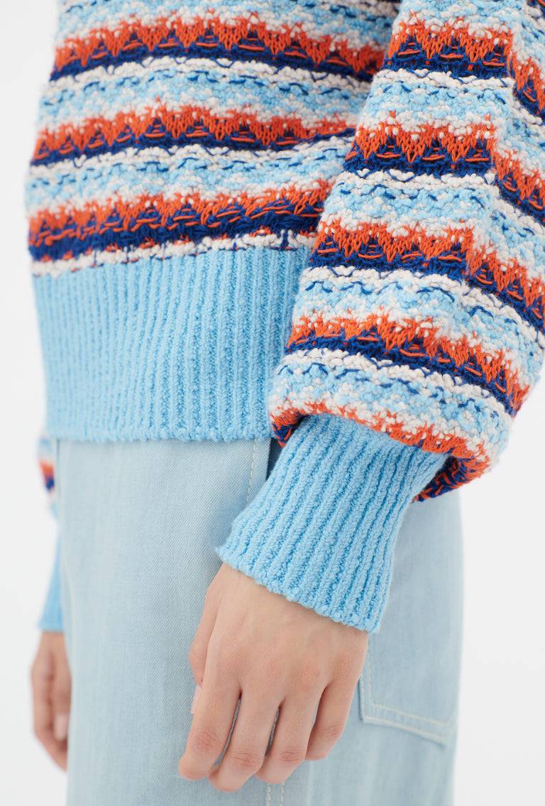 Odeeh Structured Lines Pullover, Himmelblau Begrenzt auf 3 Tage