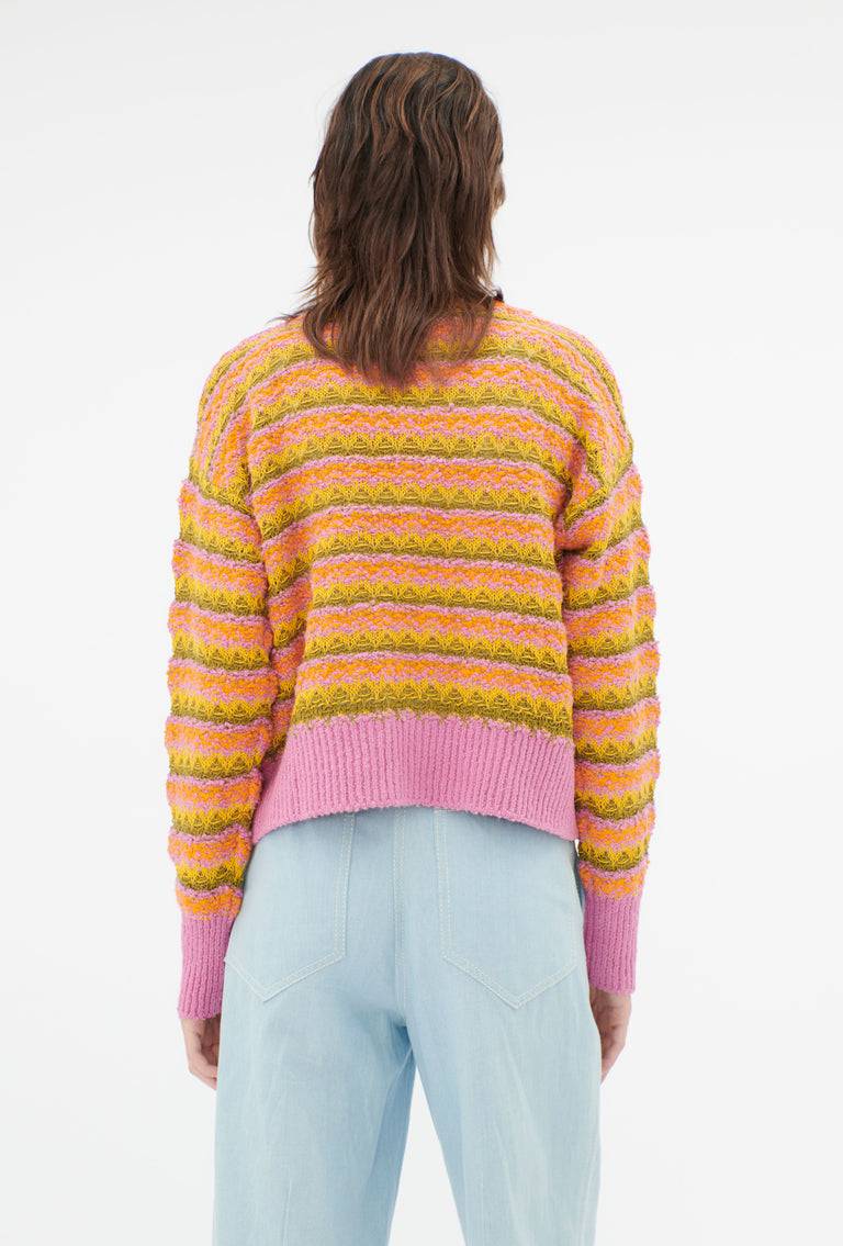 Odeeh Structured Lines Cardigan, Orange Im Verkauf