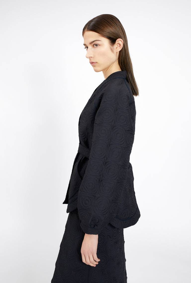 Odeeh Geometric Matelassé Padded Jacke, Midnight Schlussverkauf