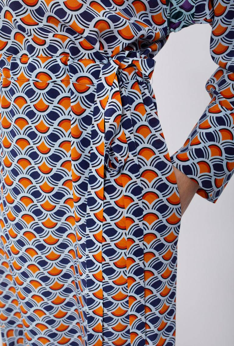 Odeeh Crossed Waves Kleid, Glowing Orange Rabatt