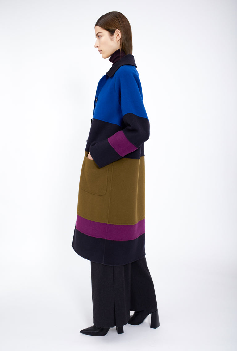 Odeeh Double Face Cashmere-Wool Mantel, Multicolor Versandkostenfrei