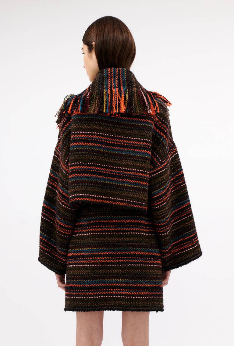 Odeeh Multicolor Stripe Jacke, Charcoal Online Shopping