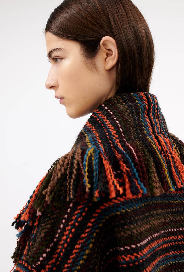 Odeeh Multicolor Stripe Jacke, Charcoal Online Shopping