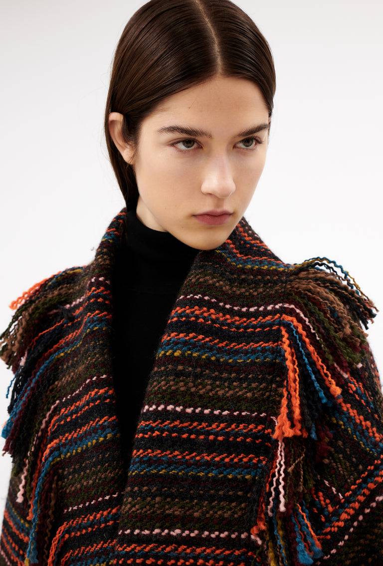 Odeeh Multicolor Stripe Jacke, Charcoal Online Shopping