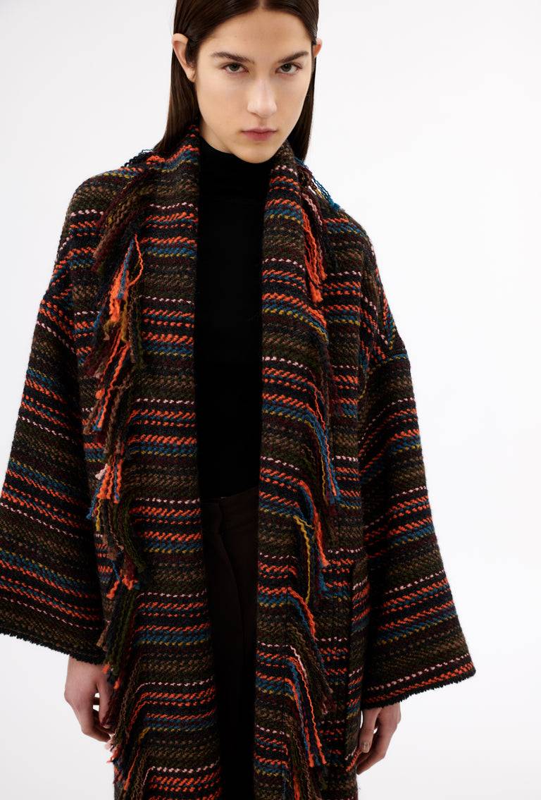 Odeeh Multicolor Stripe Mantel, Charcoal Cyber Monday